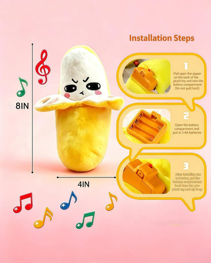 Child Musical Sensory Toy,Interactive Plush Toy with Sounds，Yellow Banana