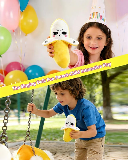 Child Musical Sensory Toy,Interactive Plush Toy with Sounds，Yellow Banana