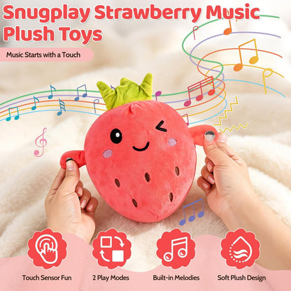Interactive Music Plush Toy Set, Musical Sensory Toys, Strawberry