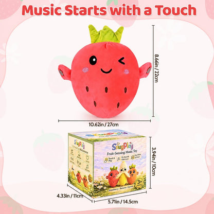 Interactive Music Plush Toy Set, Musical Sensory Toys, Strawberry