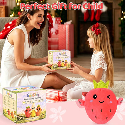 Interactive Music Plush Toy Set, Musical Sensory Toys, Strawberry